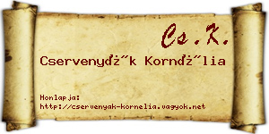 Cservenyák Kornélia névjegykártya